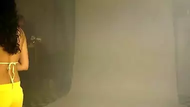 Cute Indian teen with massive XXX boobs poses naked in the studio