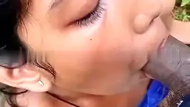 Cute girl outdoor blowjob and sex with boyfriend