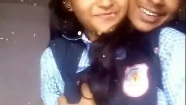 Cute couple making video ‘pressing boobs